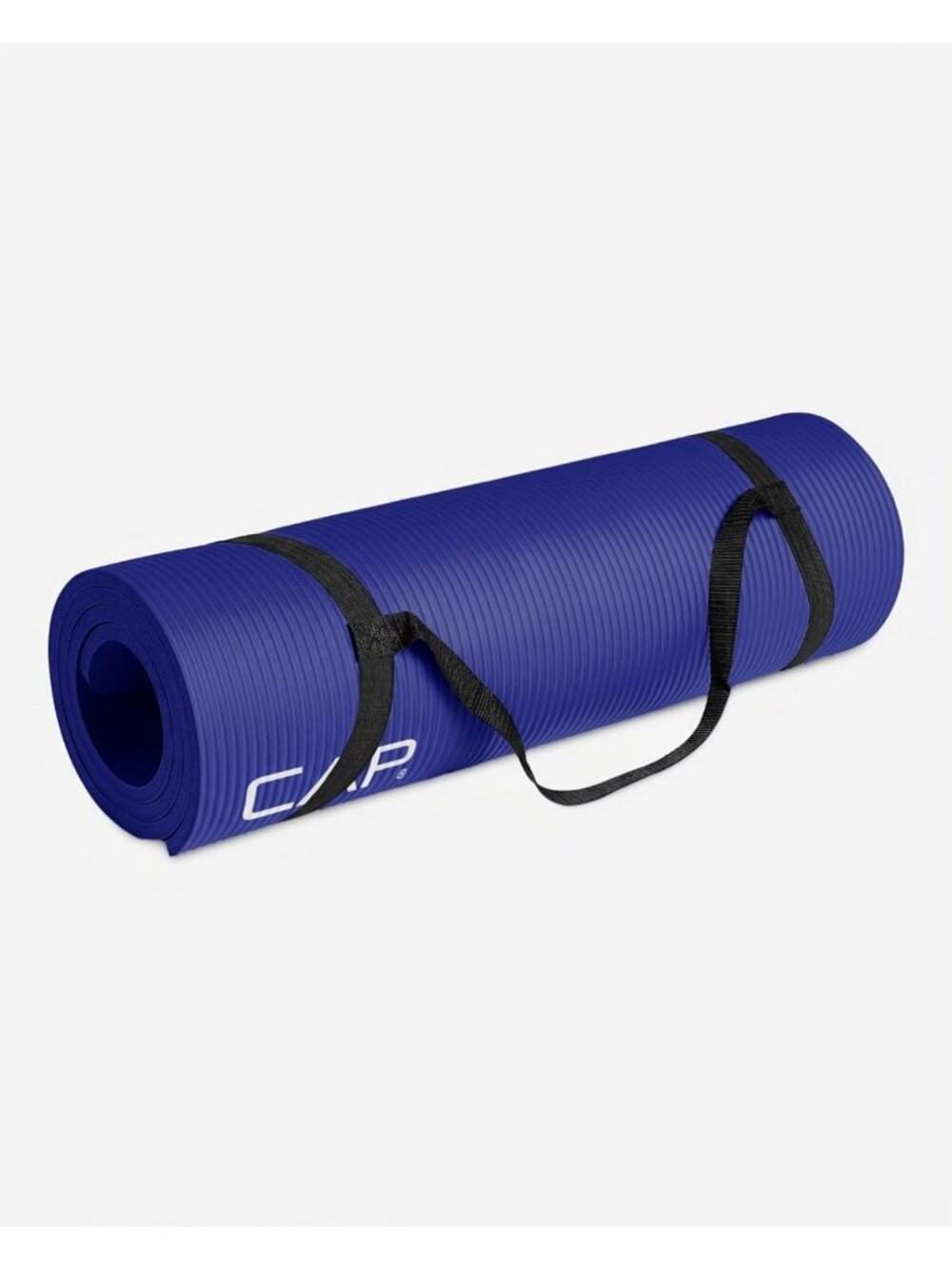 Thick 1/2" Yoga Mat for Exercise & Workouts with Carry Strap - Blue Fitness Mat